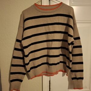 Striped Beige and Black Sweater